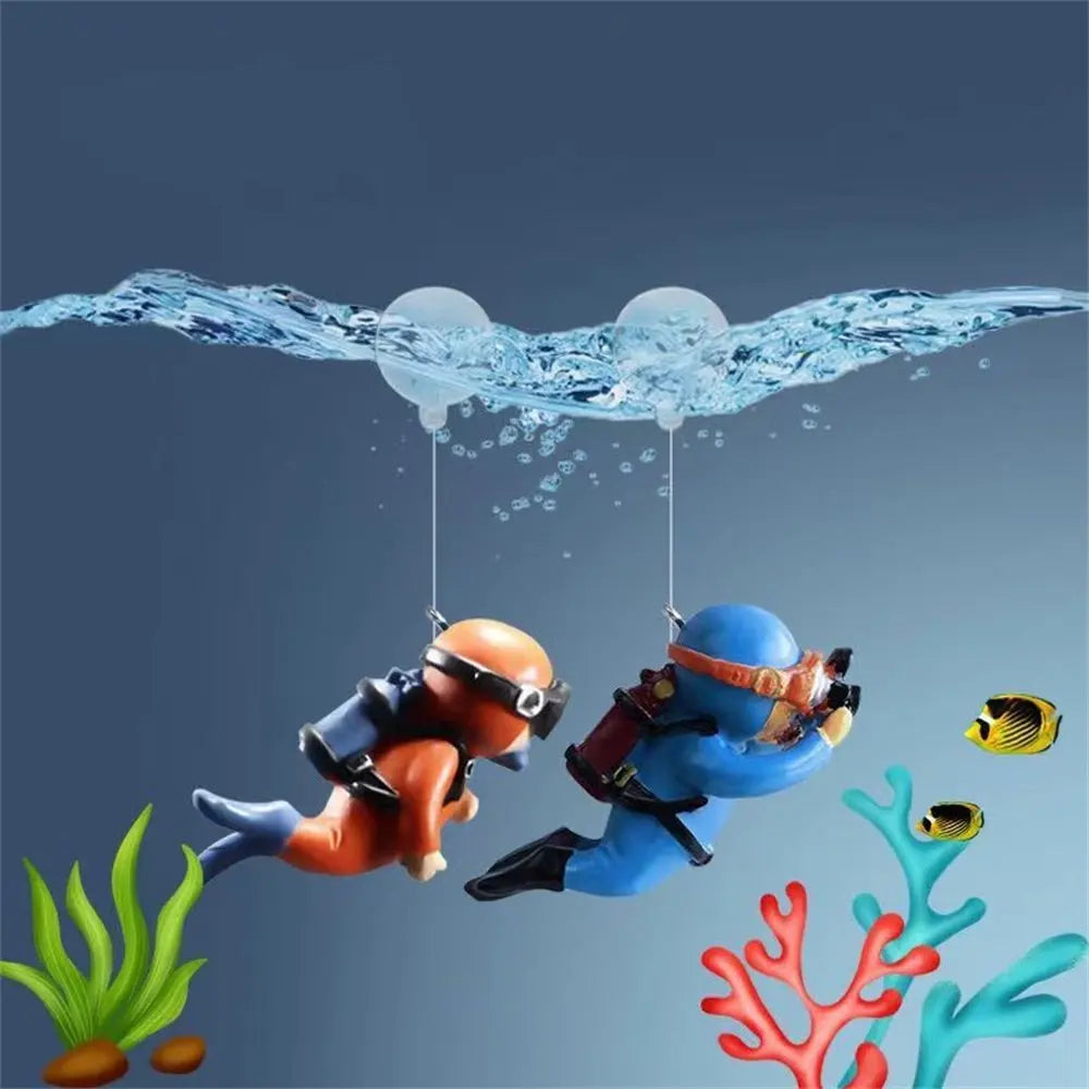 Mini Diver Figurines Miniatures Floating Ball Aquarium Decoration Fish Tank Landscaping Ornaments Aquatic Aquarium Accessories