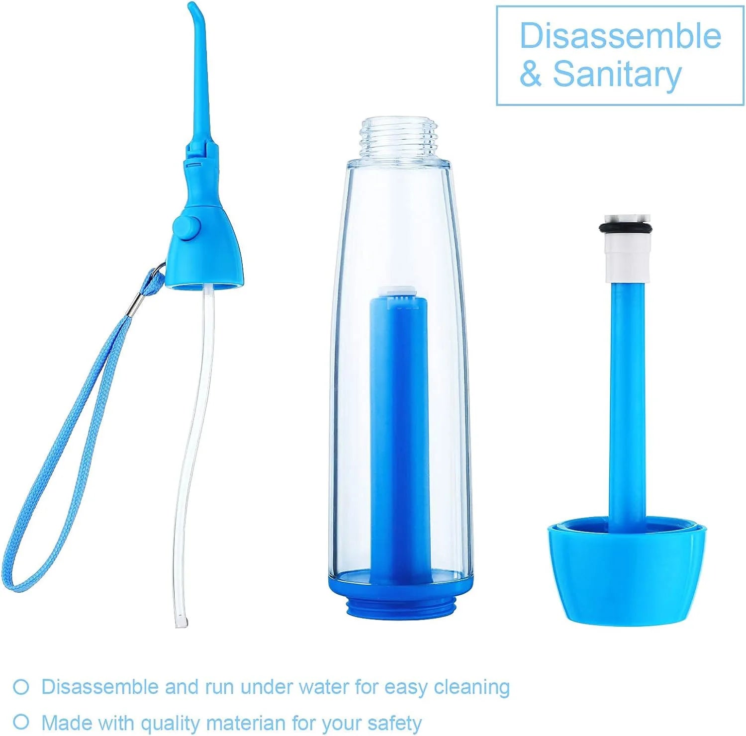 Water Dental Flosser Oral Irrigator Non Electric Portable Cordless Air Pressure