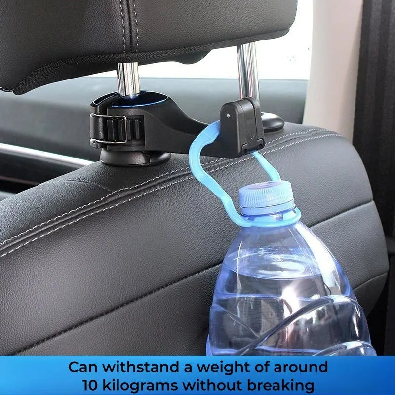 Multi-functional 2 In 1 Car Hook Hidden Multifunctional Rear Headrest Hook Car Rear Phone Holder Lock Type Mobile Phone Holder