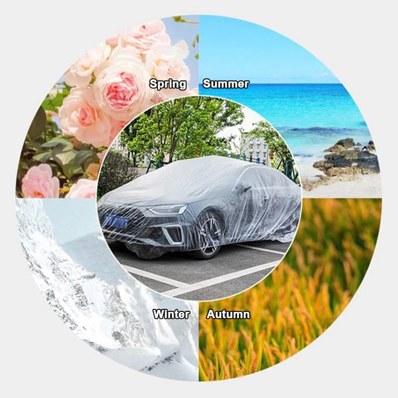 Disposable Car Cover Indoor Dustproof PEVA Car Cover Transparent Soft Scratch-Free