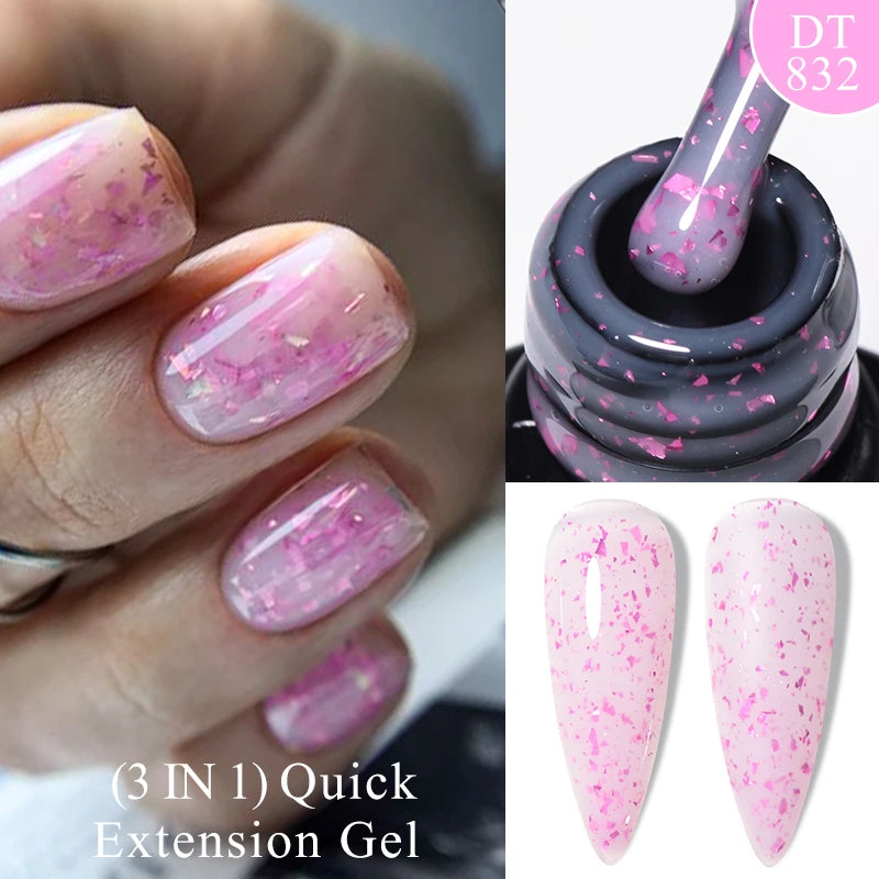 7ml Non Stick Hand Solid Extension Nail Gel Nude Pink White Extension Gel Glue