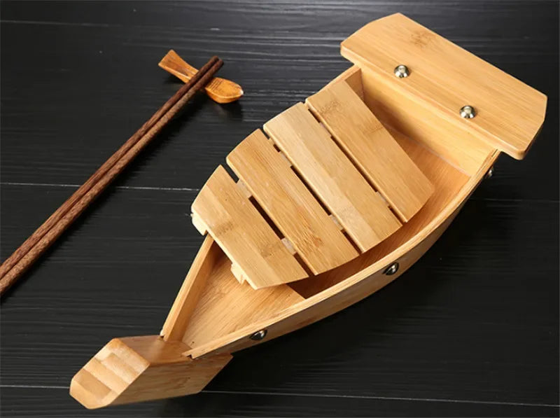 Sushi Boats Sushi seafood Tools bamboo Wood Handmade Ship Tableware