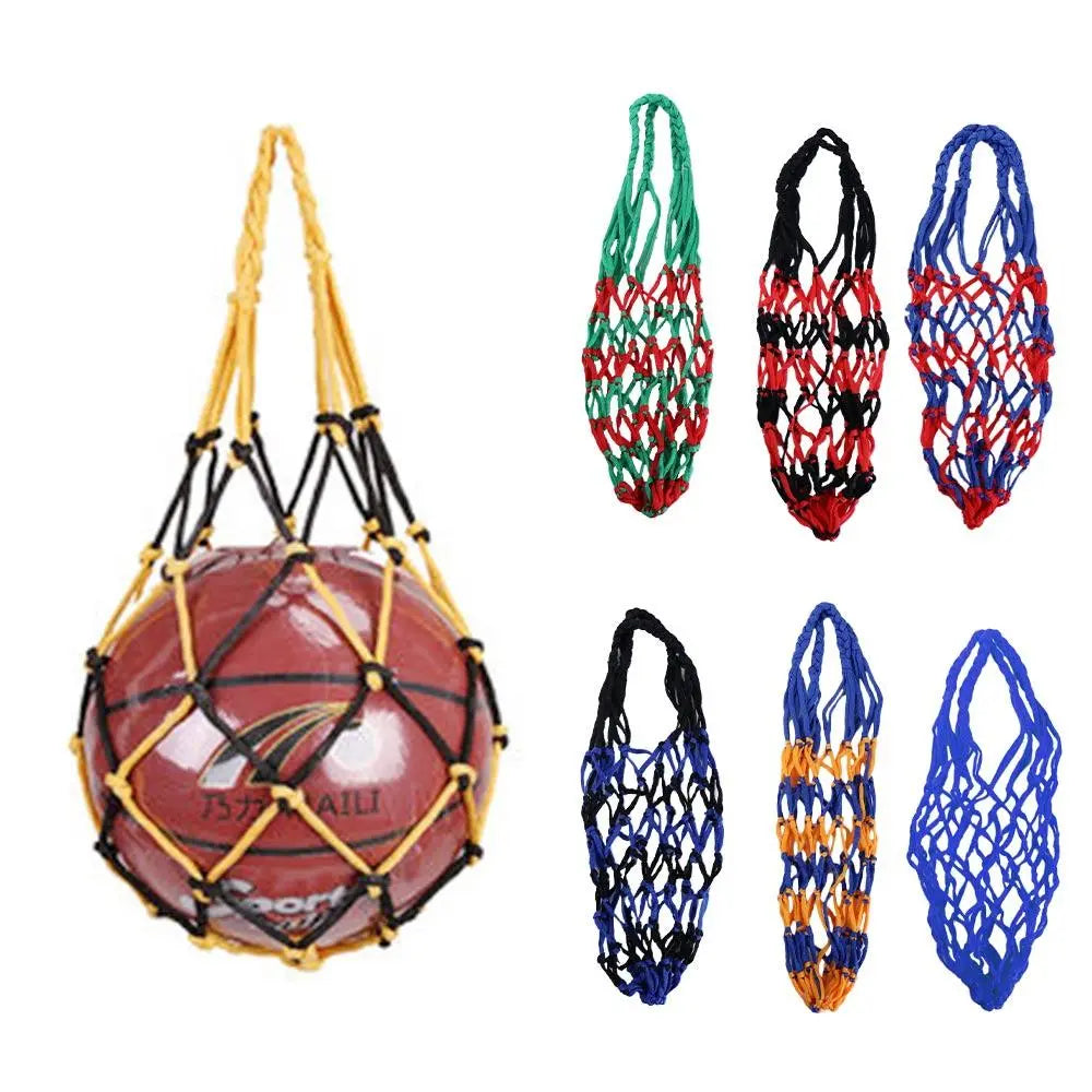 Nylon Basketball Carry Bag Youth Football Self Trainer Kick Net Soccer Volleyball Drawstring Ball Storage Bag