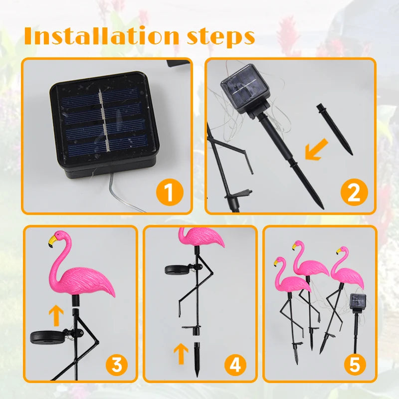 Solar Flamingo Light LED Outdoor Lamp Garden Light Waterproof Stake Light