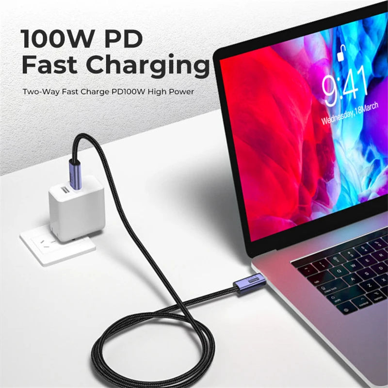 USB4 Cable USB-C Thunderbolt 4 3 with TB 8K 60Hz Video 20bps 20V 5A PD 100W Fast Charging for PS5 Nintendo Switch MacBook Pro