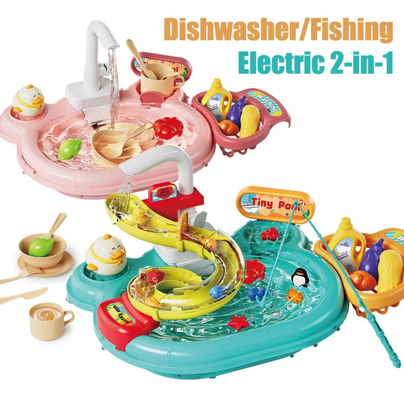 Children Puzzle Pretend Play Toys Dishwashing Basin Toys Gift Montessori Toys