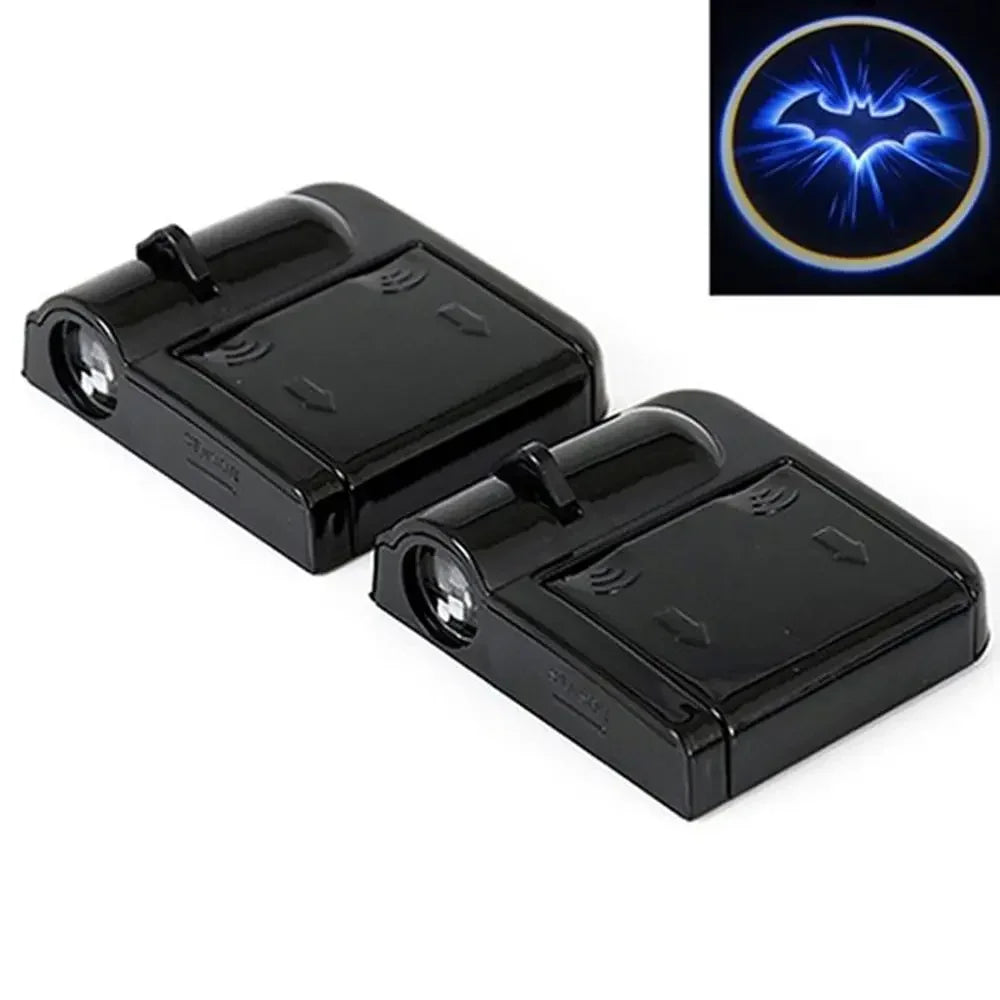 2PCS For Bat Logo Wireless Universal Led Emblem Car Door Light Luces Projector