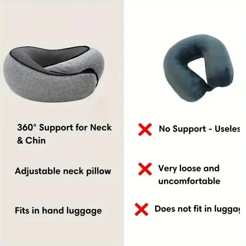 Travel Neck Pillow Memory Foam U-shaped Portable Adjustable Soft Noon Break Sleep Pillows