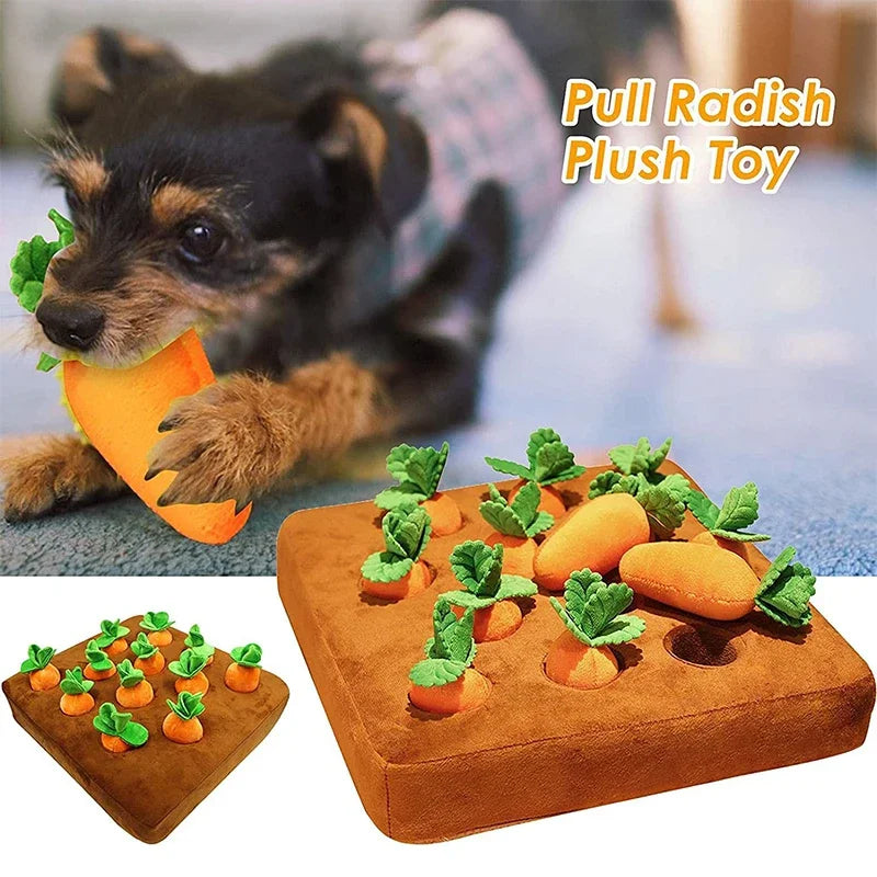 Dog Toys Snuffle Mat for Pet Plush Carrot Toy Mat Innovative Plush Vegetable Field Pull Radish Plush Carrot Dog Interactive Toys