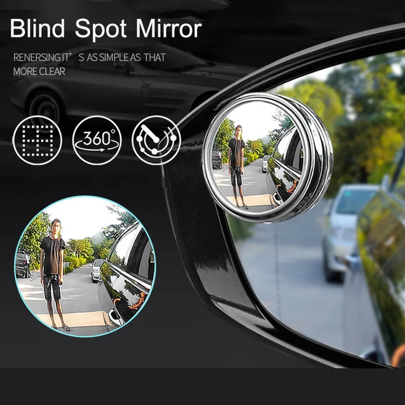 Blind Spot Mirror For Car 2Pcs 360 Degree Adjustable Auxiliary Rearview Convex Mirror Round Frame Wide Angle Mirrors for Car Reverse