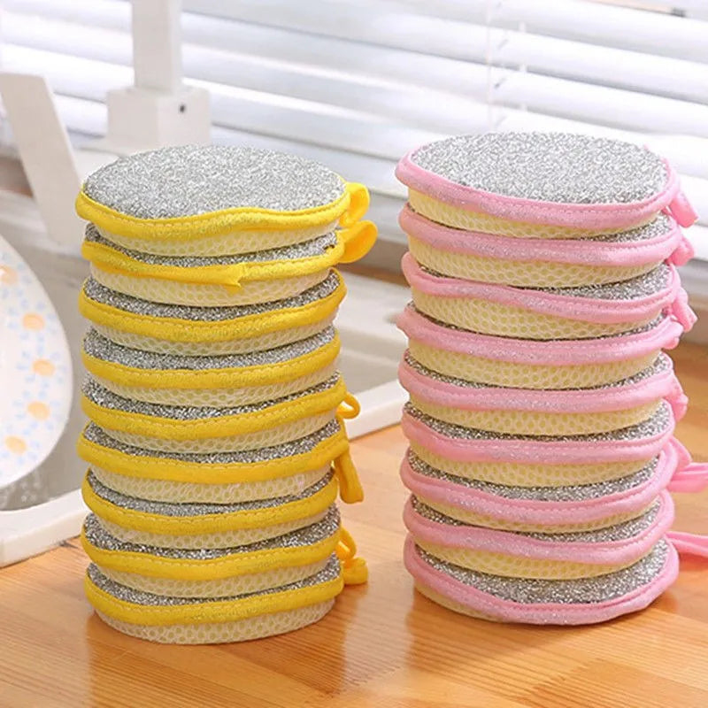 5Pcs Double Side Dishwashing Sponge Pan Pot Dish Wash Sponges Household Cleaning Tools Kitchen Tableware Dish Washing Brush