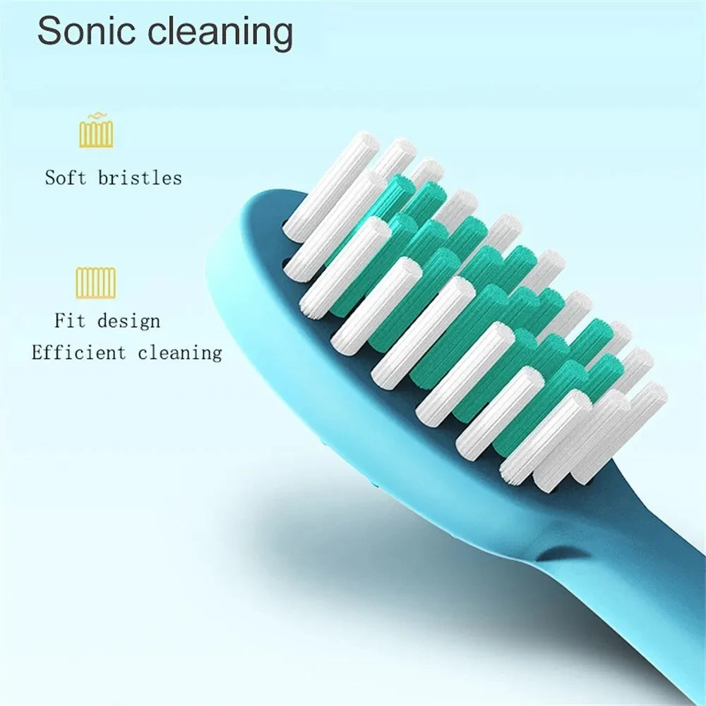 Sonic Electric Toothbrush IPX7 Waterproof With Replacement Heads Automatic Rechargeable Colorful Children Cartoon Brush For Kids