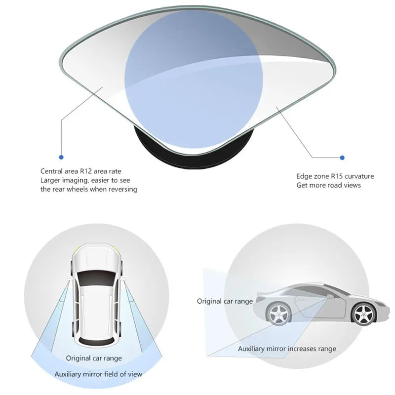 Blind Spot Mirror For Car 2pcs Car Mirror Wide Angle 360° Adjustable Auxiliary Rearview Mirrors HD Frameless Small Round Mirror