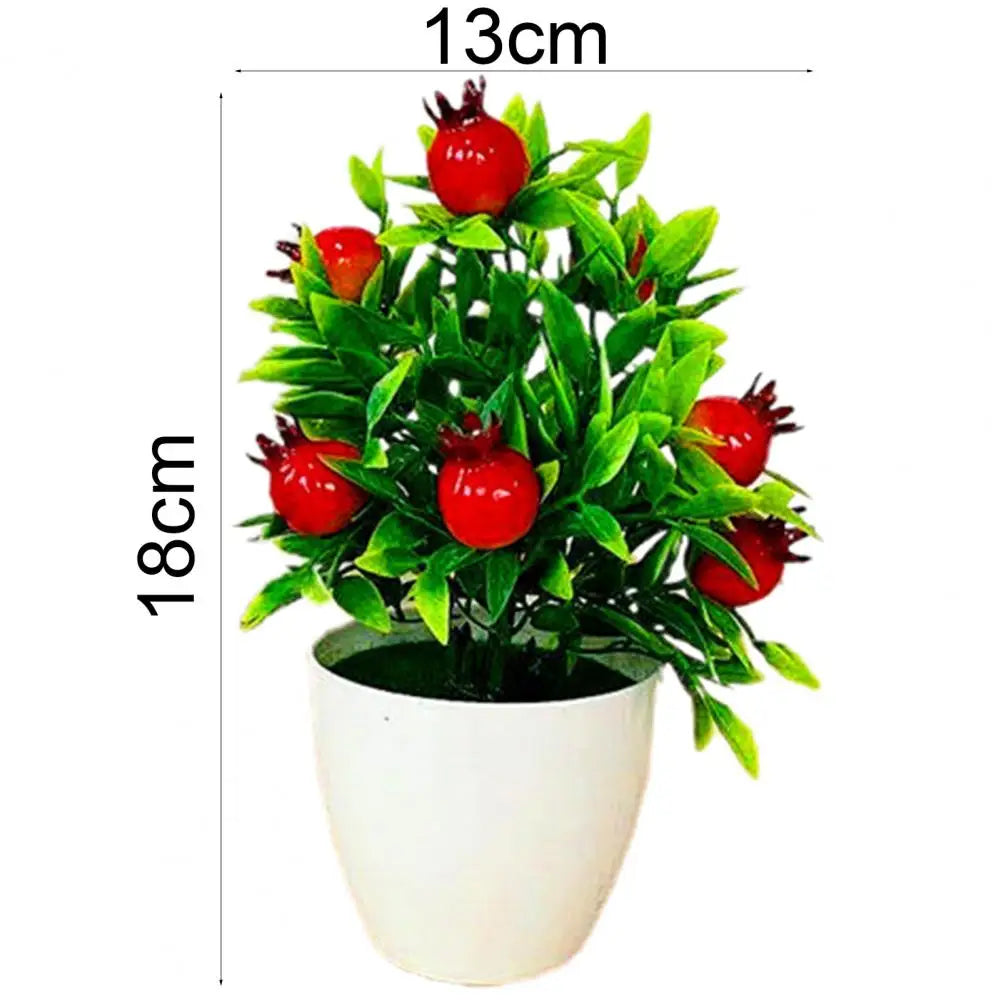 Artificial Fruit Bonsai Mini Orange Pomegranate Tree Windowsill Decor Plastic