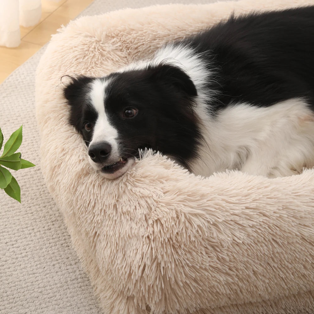 Large Plush Dog Bed Sofa Cat Bed Dog Kennel Mattress Ring Cat Puppy Winter House Sleeping Mats On The Floor