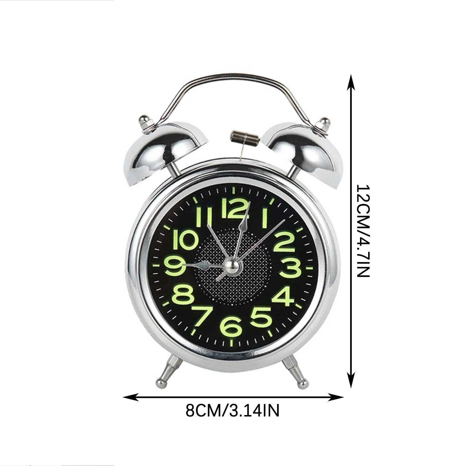 4 Inches Twin Bell Super Loud Alarm Clock With Nightlight For Heavy Sleepers Bed Desktop Student Decor Reloj Despertador