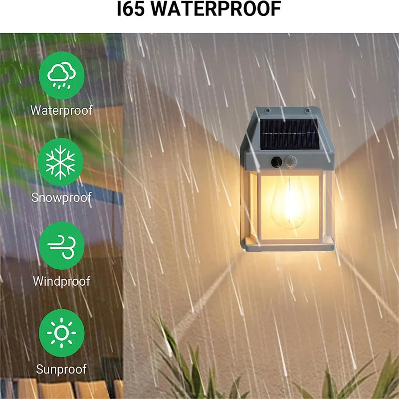 Solar Wall Lights Tungsten Waterproof Wireless Motion Sensor Security Lamps