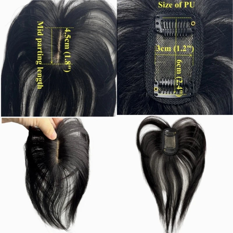 Natural Human Hair Wig Bangs Women False Clip-in Exrensions Invisible Hairpieces