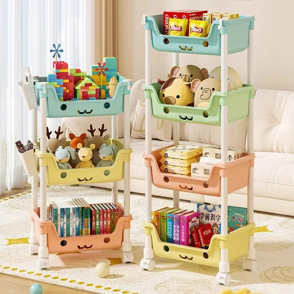 Toy Storage Trolley Bookshelf Snack Rack For Children Storage Organizer Bathroom Accessories Closet Organizer Kitchen Storage