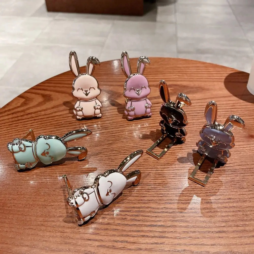 Portable ABS Bunny Finger Ring Holder Mobile Phone Holder Foldable Phone Finger Ring Holder Phone Back Sticker Pad