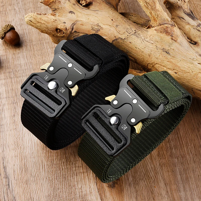 Men Belt Army Outdoor Hunting Tactical Multi Function Combat Survival Canvas