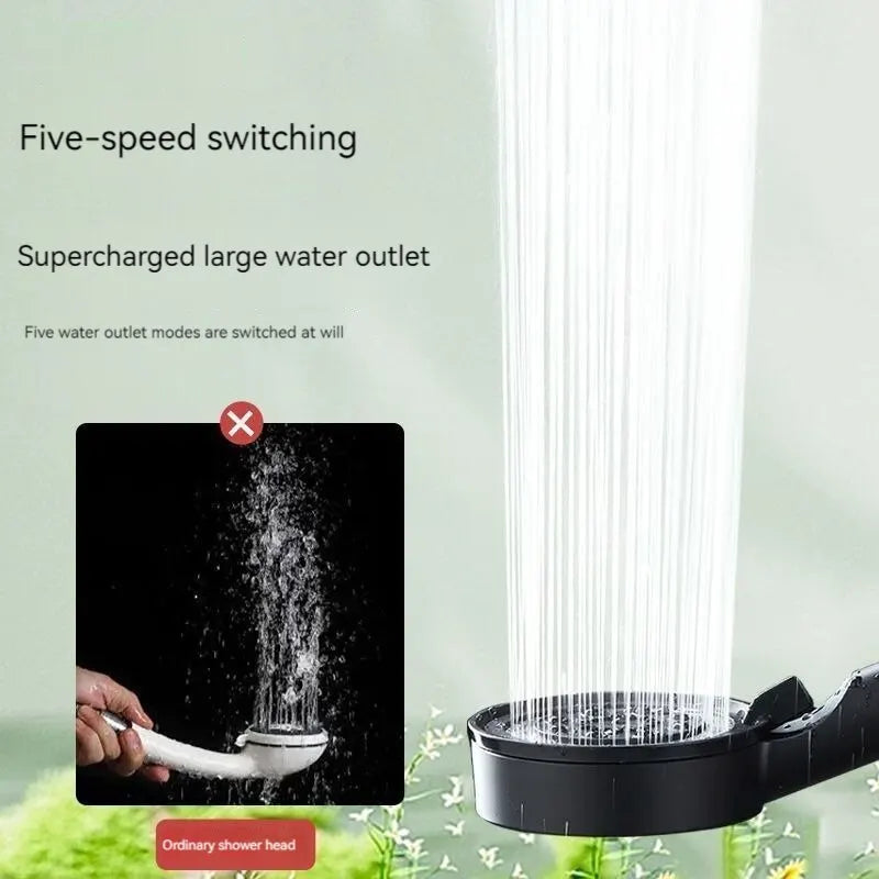 5 Modes Shower Head High Pressure Showerhead Portable Filter Rainfall Faucet Tap