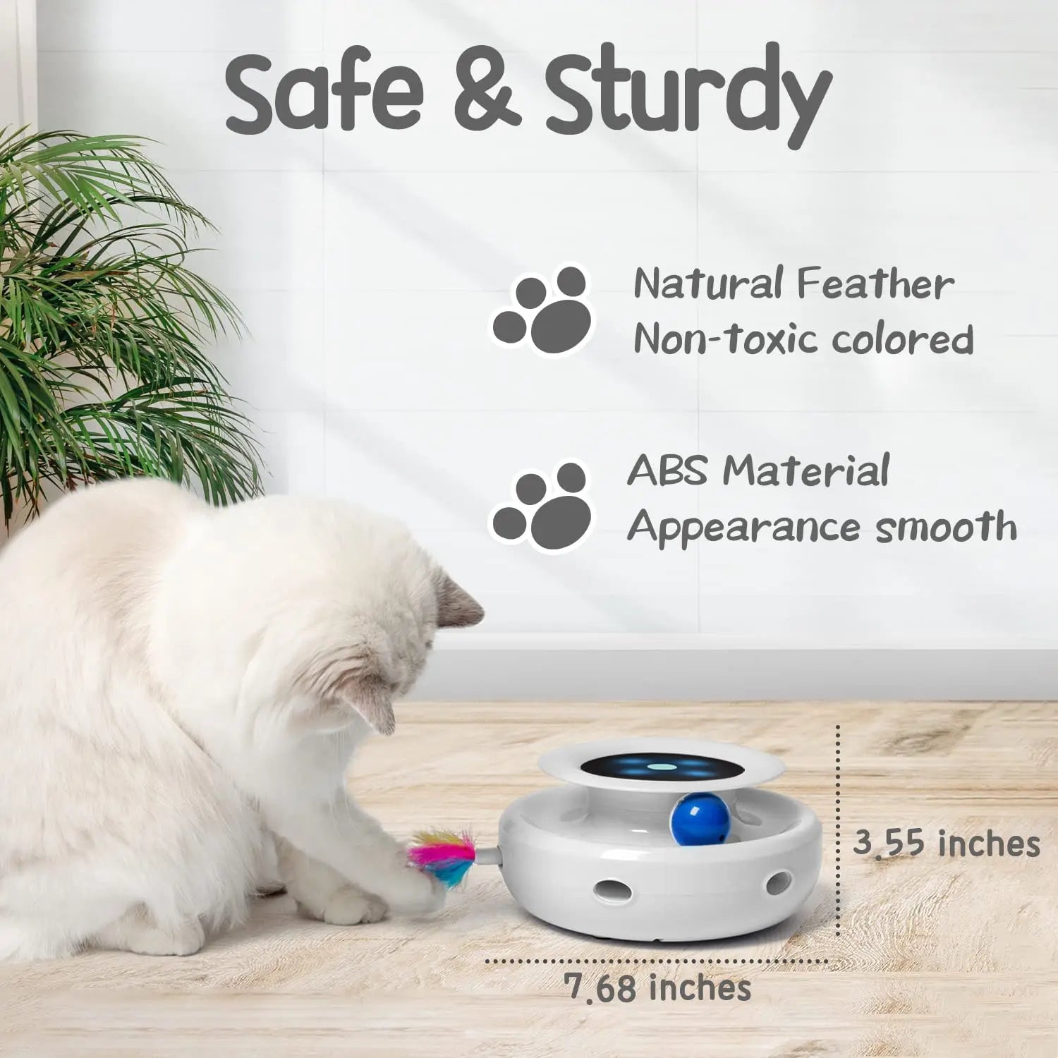 2in1 Interactive Cat Toys Timer Auto On/Off, Cat Toy Balls & Ambush