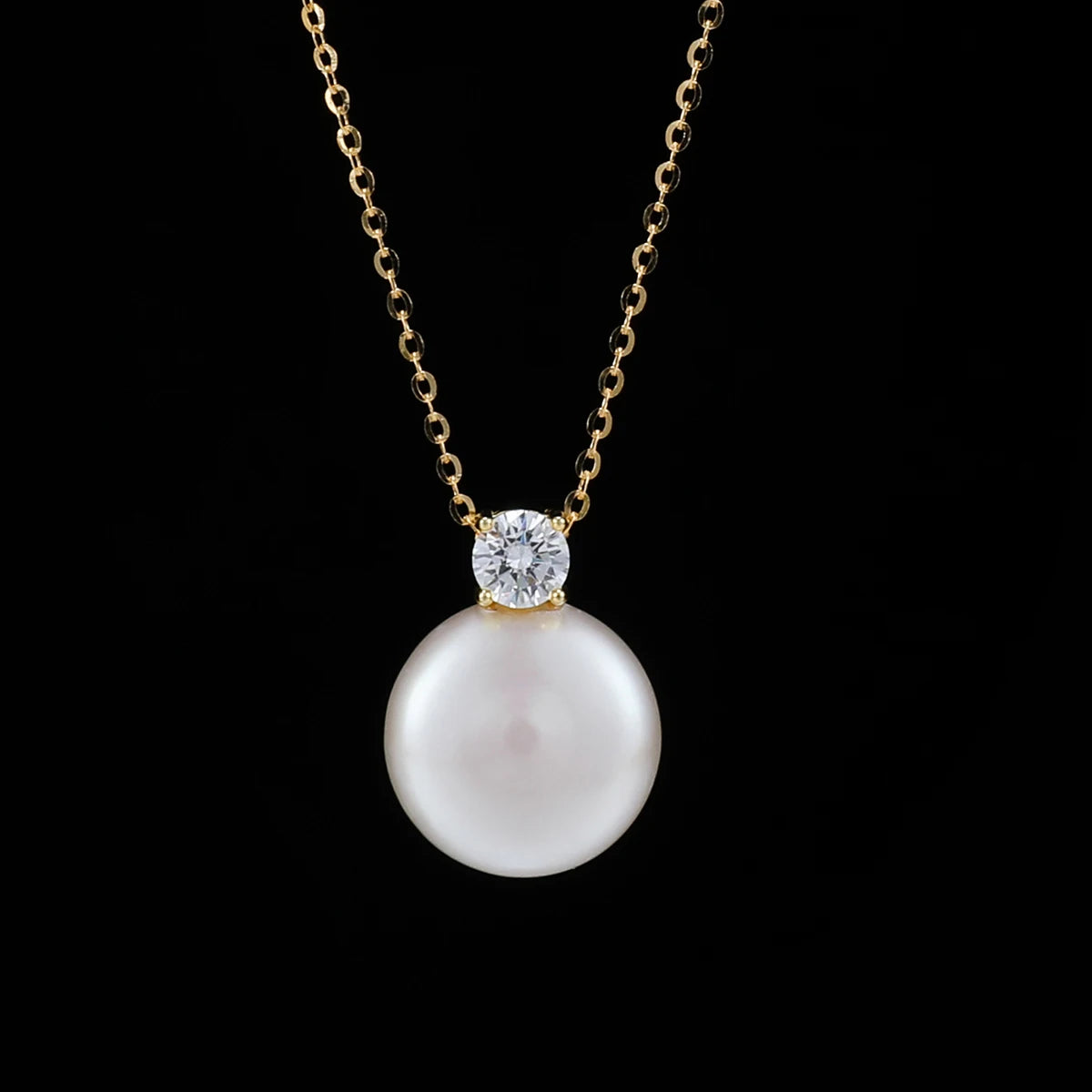 Freshwater Pearls 12-13mm Zircon 925 Sterling Silver Pendant Necklace