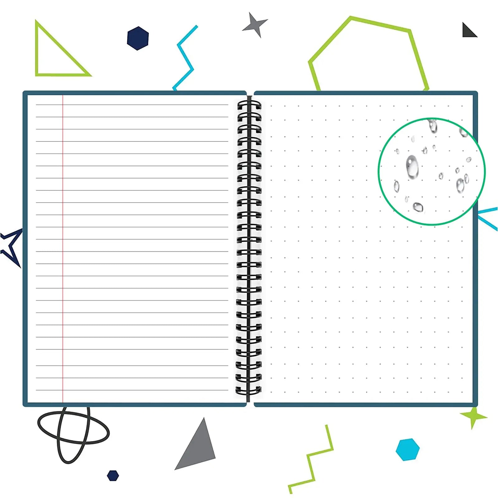 Reusable Smart Notebook Digital Notepad A4 Lined Dotted with Erasable Pen and Wipe