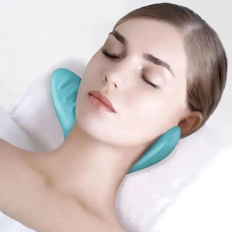 PC Pillow Cervical Traction, Cervical Muscle Relaxer Massager,Shoulder Neck Traction Correction for Pain Relief Spine Alignment