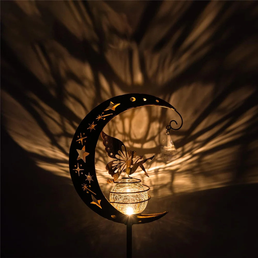 Garden Solar Light Outdoor Decorative Moon Fairy Glass Globe Waterproof Lamp