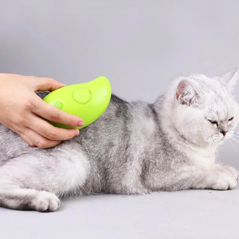 Cat Steam Brush Electric Spray Water Spray Kitten Pet Comb Soft Silicone Depilation Cats Bath Hair Brush