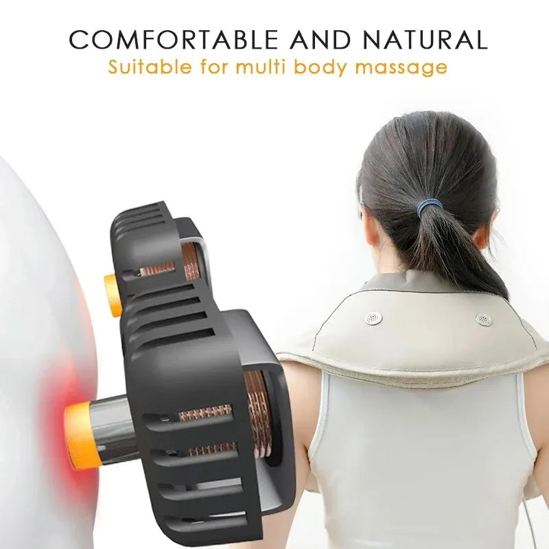 Neck and Shoulder Massager Head Pounding and Pressing the Back Body Hot Compress