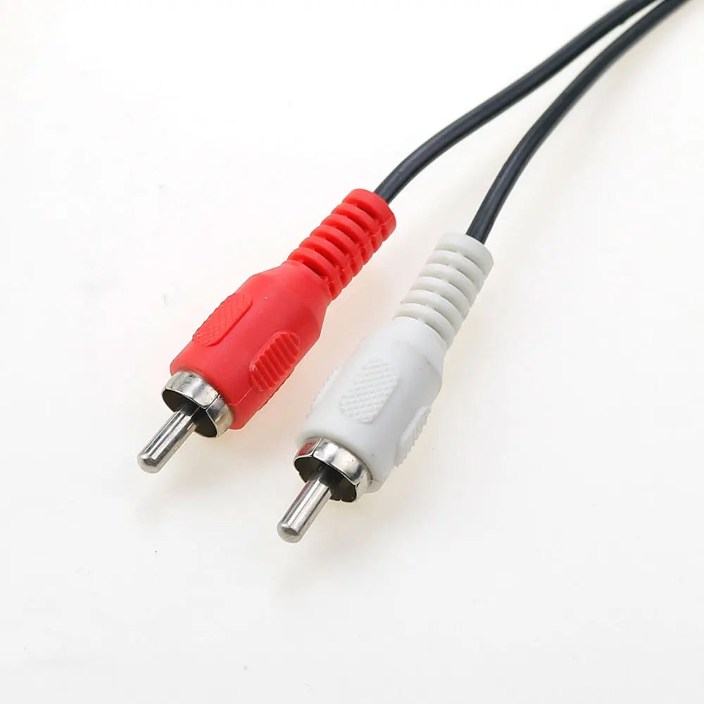 1pcs RCA Audio Stereo Connector 2 Male to Male + Female Piggy Back 2RCA public to 2 female 1/2 lotus audio cable lotus cable