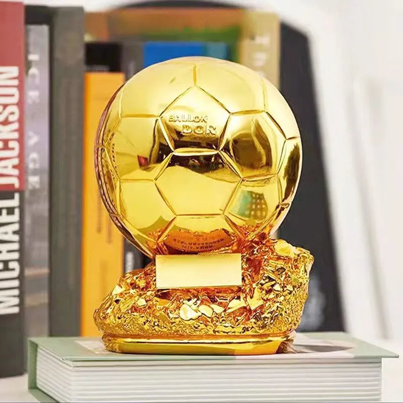 25cm Golden Ballon Football Excellent Player Award Competition Honor Reward Spherical Trophy Customizable Best Gift Home Decor