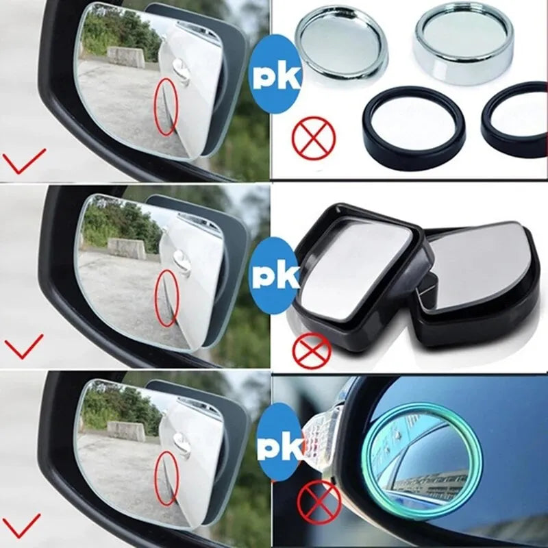 Blind Spot Mirror For Car 2pcs Car Mirror Wide Angle 360° Adjustable Auxiliary Rearview Mirrors HD Frameless Small Round Mirror