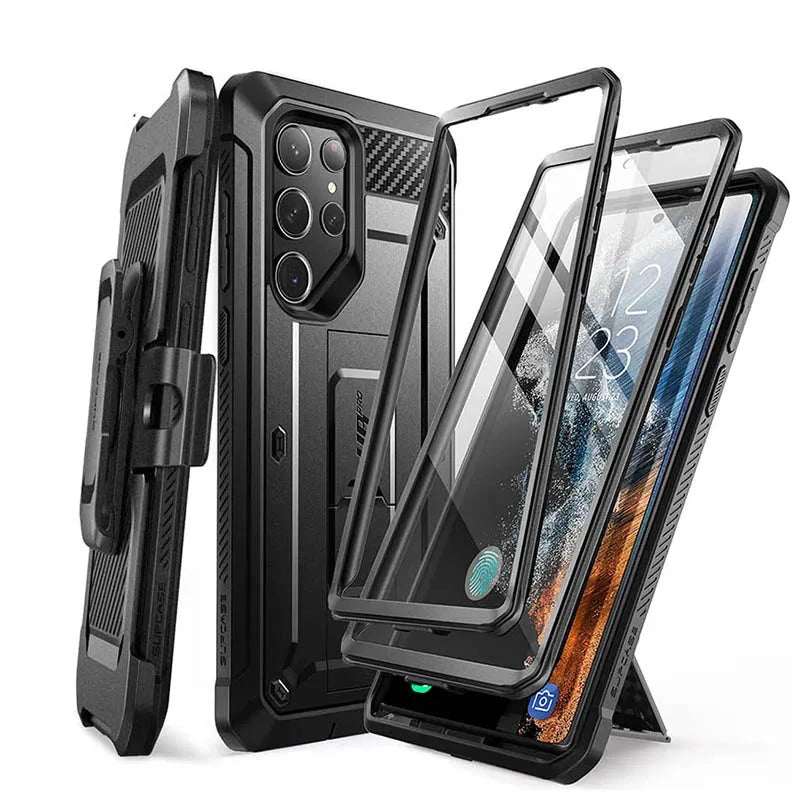 For Samsung Galaxy S23 Ultra Case UB Pro Full-Body Dual Layer Rugged Belt-Clip Case with Built-in Screen Protector