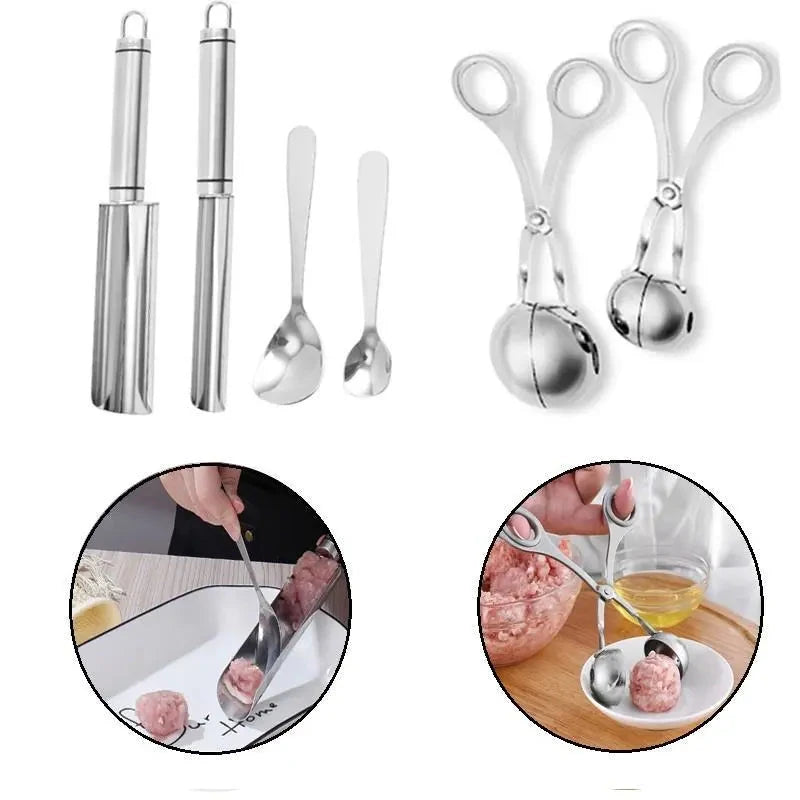 Stainless Steel Meatball Maker Clip DIY Fish Meat Rice Ball Making Mold Tools Round Stuffed Meatball Makers Kitchen Accessories