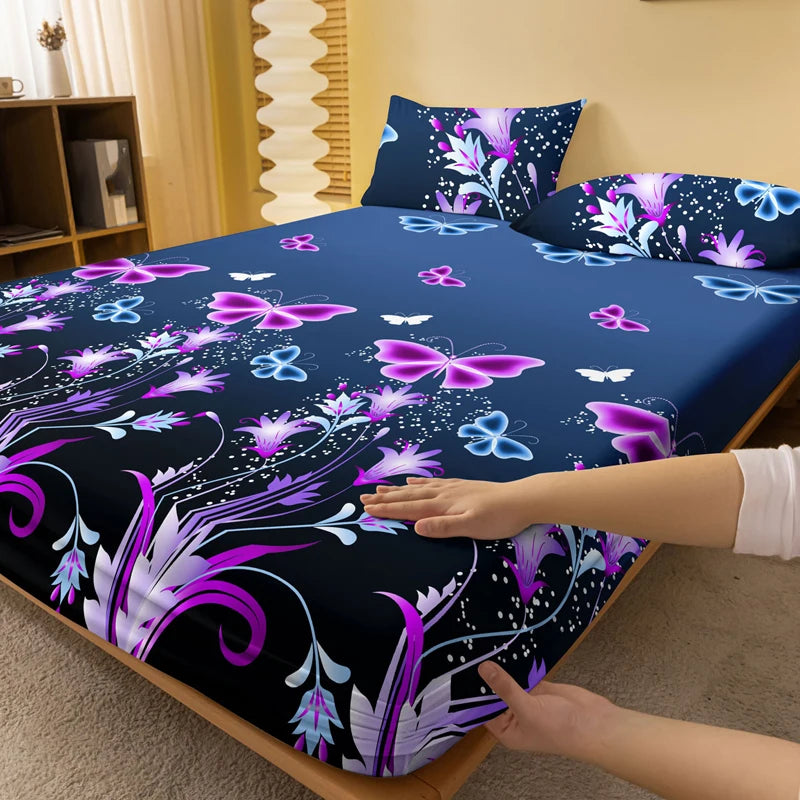 Four Seasons Men and Women Simple Fashion Plant Printing Sanded Bedspread Home Bedroom Hotel