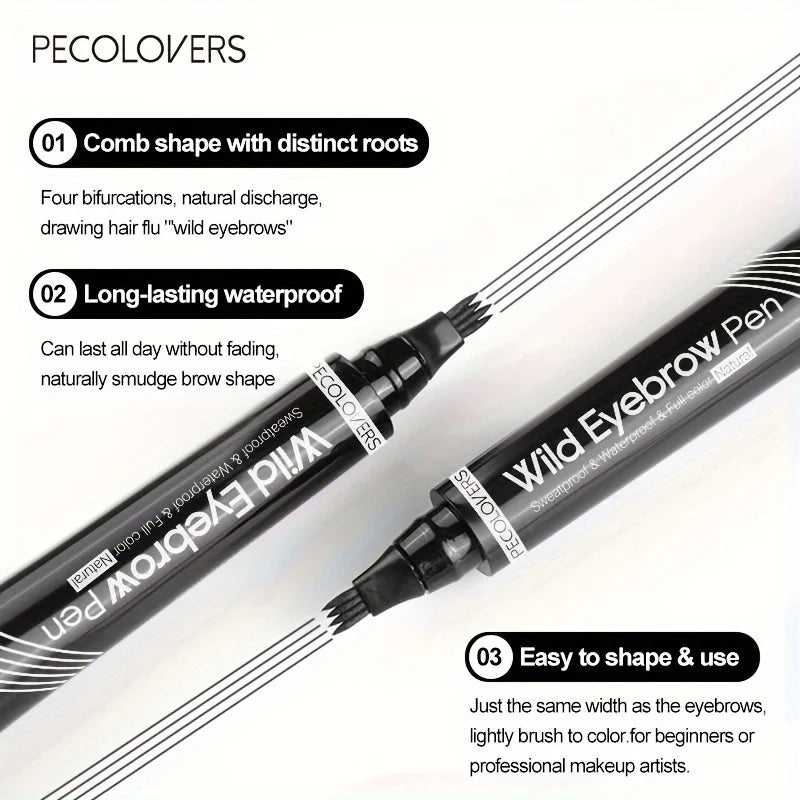 6 Colors 1pc Eyebrow Pen Waterproof 4 Split Tip Eyebrows Pen Eyebrow Tattoo Pen