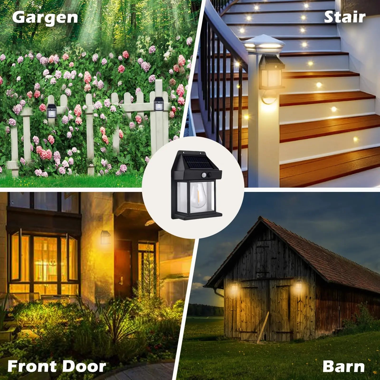 2Pack Solar Wall Light outdoor Wireless Solar Lights Wall Tungsten Lights 3Modes