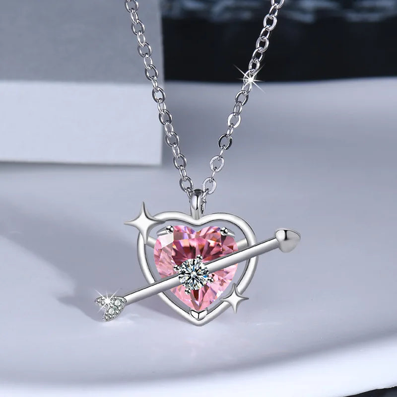 925 Sterling Silver Dolphin Necklace Pendant AAA Zircon For Women