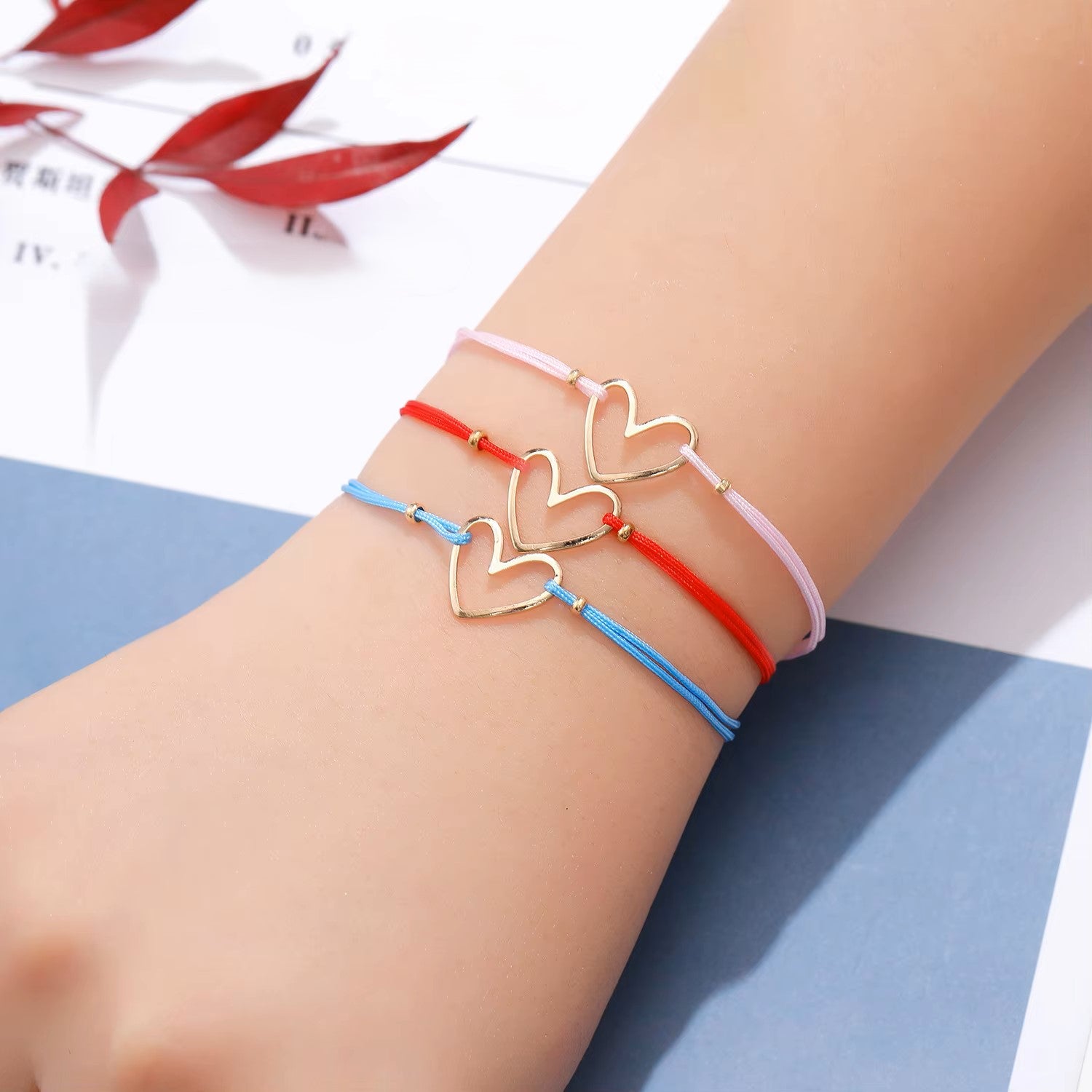 12 PCS Fashion Alloy Love Simple Bracelets for Boys and Girls Couples Multi Color Bracelet Set