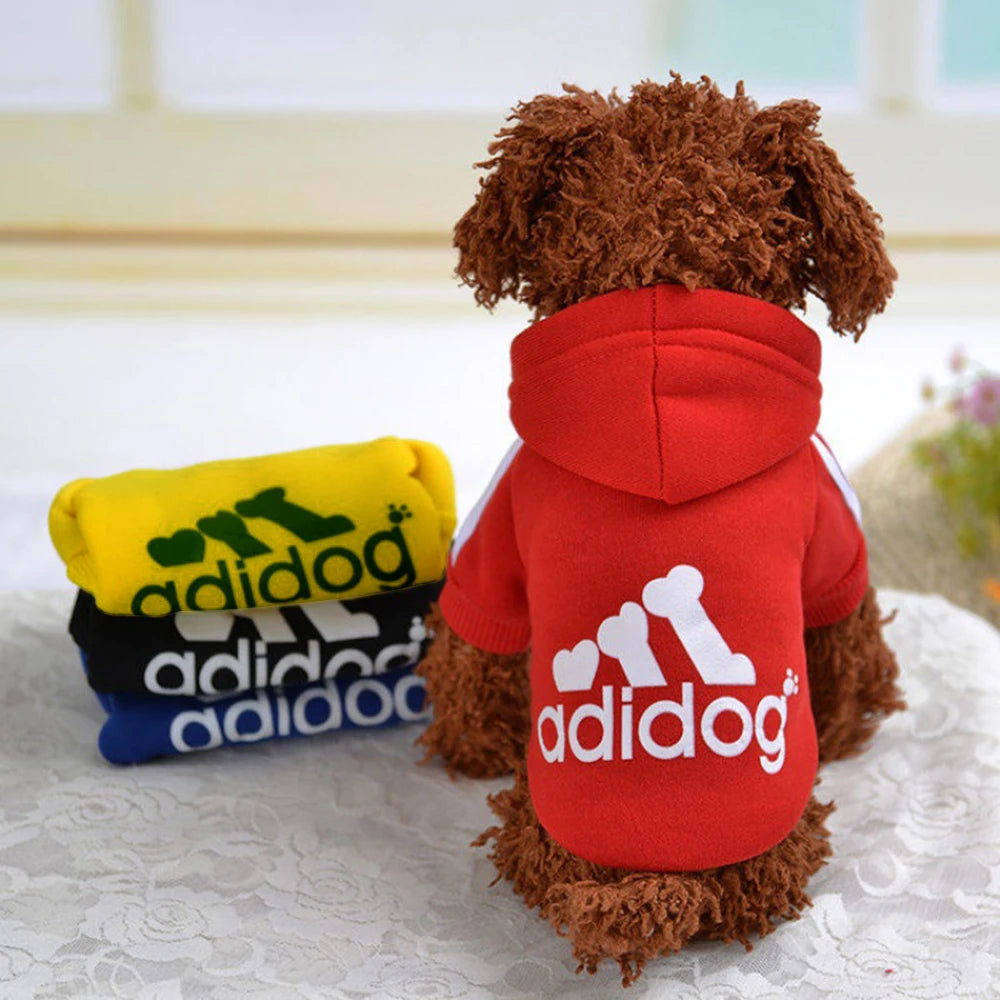 Adidog Dog Hoodie Pet Dog Jumpsuit Clothing French Bulldog Puppy Chihuahua Pug Small Medium