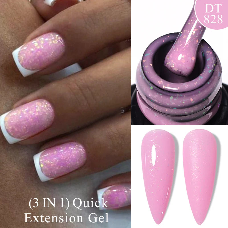 7ml Non Stick Hand Solid Extension Nail Gel Nude Pink White Extension Gel Glue