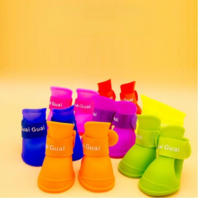 Dog rain shoes waterproof dog cat anti-slip rubber boot dogs cats foot cover puppy socks small medium dogs protect the paw