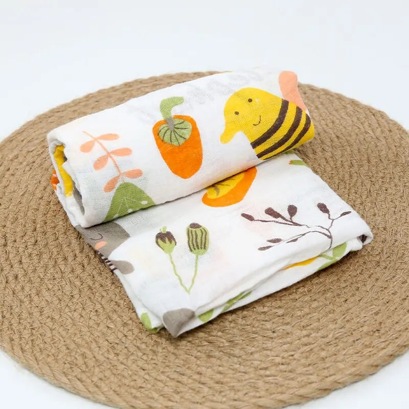 1 Pcs Animal Pattern 110cm Cotton Gauze Cover Newborn Towel Double Layer Cover Blanket