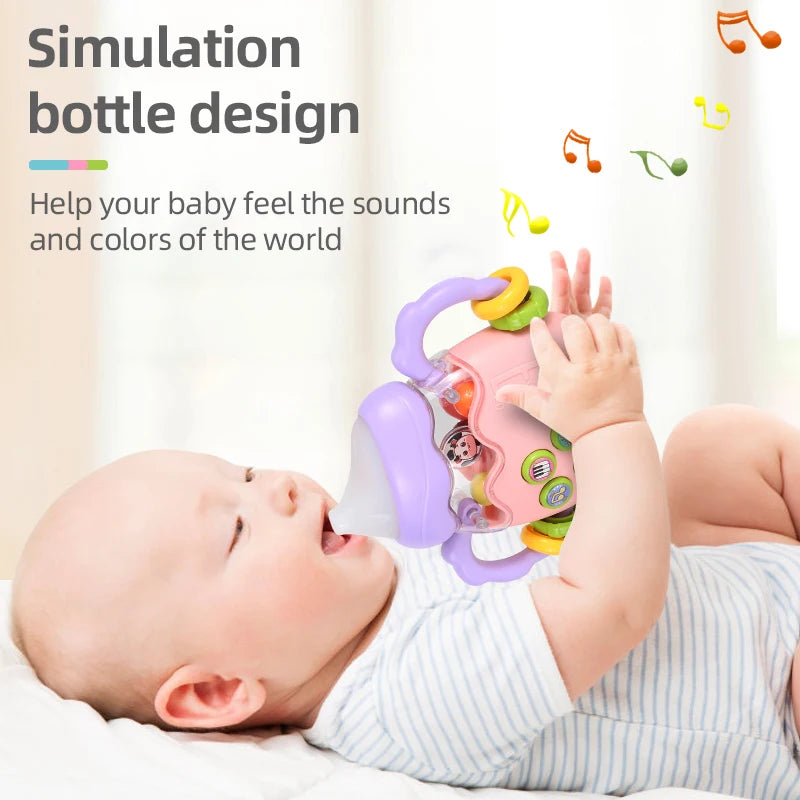 Baby bottle rattle puzzle early education toy Newborn grip Training