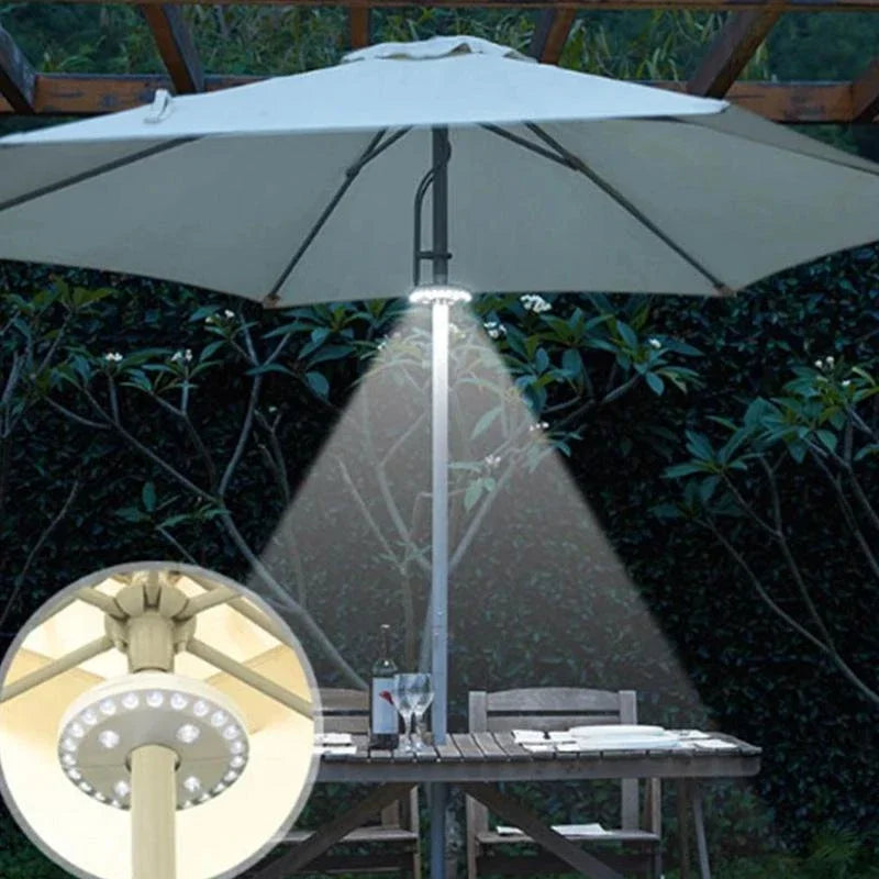 1PC Led Super Bright Patio LED Umbrella Light Outdoor Portable Camping Tent Light Lamp With Hook Garden Lantern