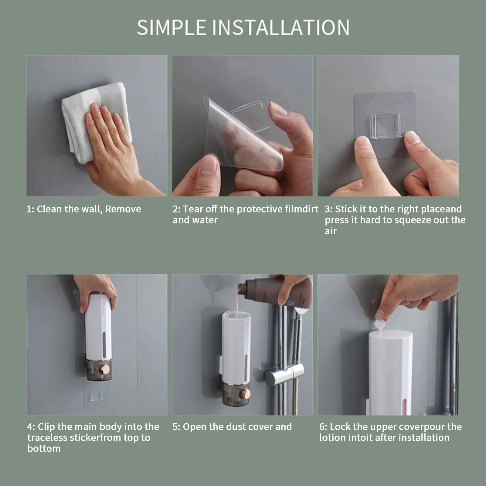 Wall Mount Non-Perforating Soap Dispensers Hand Sanitizer Wall Hanger Shampoo Box